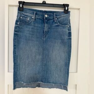 MOTHER Unique Jean midi skirt